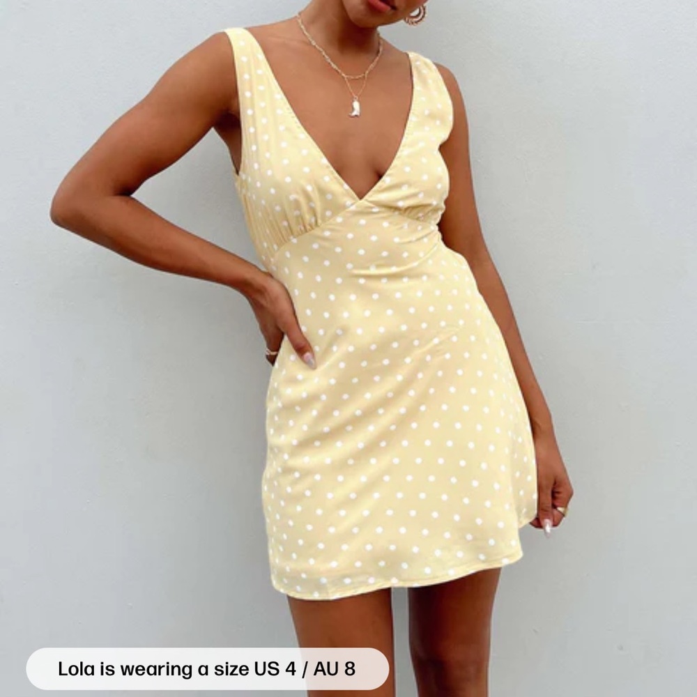 Princess Polly Yellow Polka Dot Mini Dress